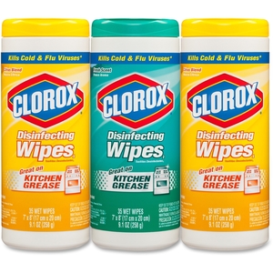 The Clorox Company 30112CT Disinfecting Wipes, 35 Wipes/Tub, 5PK/CT, White by Clorox