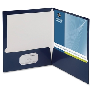 Two Pocket Folder, Ltr, 2-Pkts, 100 Shts, 25/BX, NY by Business Source