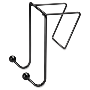 Double Coat Hook, for Partitions, Wire, 4"x5-1/8"x6", Black by Fellowes