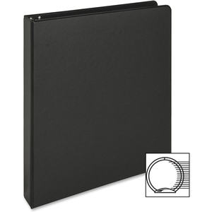 Round Ring Binder, 1" Capacity, 11"x8-1/2", Black by Business Source