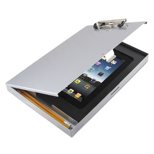 Storage Clipboard with iPad 2nd Gen/3rd Gen Compartment, 1/2" Capacity, Silver by SAUNDERS MFG. CO., INC.