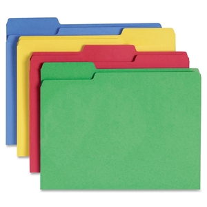 SMEAD MANUFACTURING COMPANY 11959 Cutless Folders, Letter, 1/3 Cut, 100/BX, Assorted by Smead