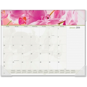 ACCO Brands Corporation 89805 Desk Calendar Pad, Block, 12 Mth Jan-Dec, 22"x17", Floral by At-A-Glance