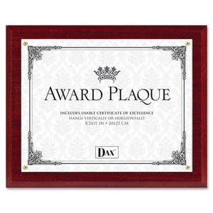 Burnes Home Accents N1581MT Award Plaque, Wall, Holds 8-1/2"x11",13"x10-1/5", Mahogany by DAX