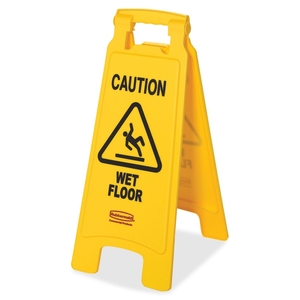 Newell Rubbermaid, Inc 611277YW Wet Floor Safety Sign, "Caution Wet Floor", 11"x25", Yellow by Rubbermaid