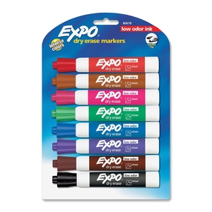 Sanford, L.P. 80678 Dry-erase Markers,Chisel Point,Nontoxic,8/PK,Assorted by Expo