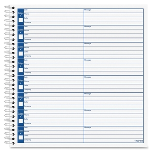 Tops Products S8714 Voice Mail Log Book, 480 Messages, 8-1/2"x8-1/4", 2BK/PK by Adams