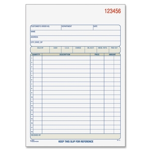 Tops Products TC5805 Sales Order Book, 3-Part, 5-9/16"x8-7/16", 50/Book by Adams