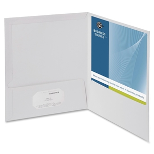 Two Pocket Folder, Ltr, 2-Pkts, 100 Shts, 25/BX, WE by Business Source