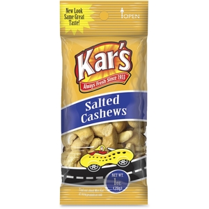 Kar's Nuts SN08381 Salted Cashews, 1.0 Oz. Pack, 30/Bx by Kar's