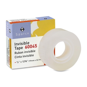 Sparco Products 60045 Invisible Tape, 1" Core, 3/4"x1296", Transparent by Sparco