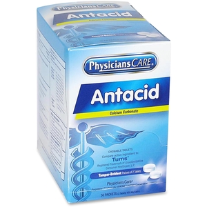 Antacid Medication Tablets, Single Packets, 2/PK, 50/BX by PhysiciansCare