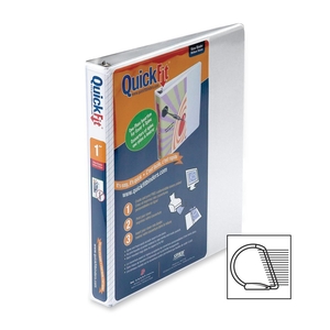 Stride, Inc 87010 Quick Fit Binder, D-Ring, 1", 11-1/4"x11-3/4", White by Stride