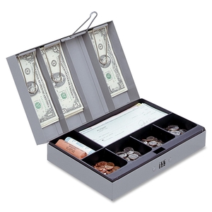 Combination Lock Cash Box,Steel,11-1/2"x7-1/2"x3-1/8",Gray by Sparco