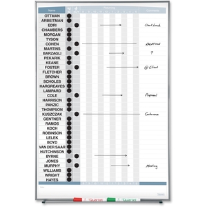 ACCO Brands Corporation 33705 In/Out Board, 36 Names, Magnetic, Vertical, 34"x23", White by Quartet