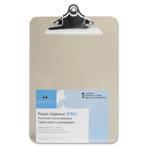 Sparco Products 01861 Transparent Plastic Clipboard, 9"x12", Smoke by Sparco