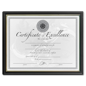 Burnes Home Accents N118818T Certificate Frame,Value Pack, 8-1/2"x11", 18/PK, BK/GD Frame by DAX