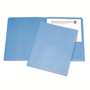 National Industries For the Blind 7510-00-584-2490 Double Pocket Portfolio, 3/8" Exp., Letter, 25/BX,Light Blue by SKILCRAFT