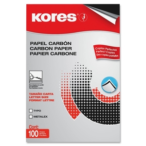 Industrias Kores KOR115TWBK Carbon Paper, Typewriter, 8-1/2"x11", 100 Sheets/BX, Black by Industrias Kores