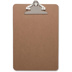 Clipboard, w/ Standard Metal Clip, 6"x9", Brown by Business Source