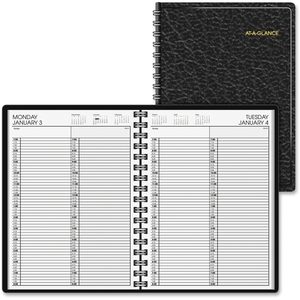 ACCO Brands Corporation 7022205 2 Person Apptmt Book,1DPP,Jan-Dec,1/4Hrly,8"x10-7/8", BK by At-A-Glance