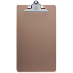 Hardboard Clipboard, Nickel-Plated Clip, 9"x15-1/2", Brown by Business Source