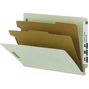 SMEAD MANUFACTURING COMPANY 26802 Classificatn Folders, Ltr, Recycled, 2 Div, 10/BX, GY Green by Smead