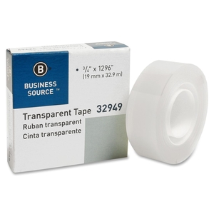 Business Source 32949 Transparent Tape, 1" Core, 3/4"x1296", Clear by Business Source