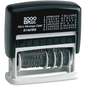 Cosco Industries, Inc 011090 Micro Message Dater, 12-Message, 6-Yr, 5/32"x1-11/16", BK/SR by COSCO