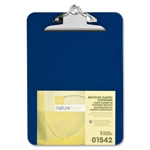 Nature Saver 1542 Plastic Clipboard, Recycled, 1" Cap, 9"x12", Blue by Nature Saver