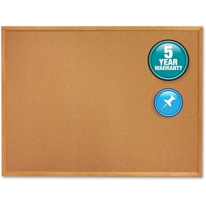 ACCO Brands Corporation 303 Cork Board, 1" Face Frame, 3'x2', Oak Frame by Quartet