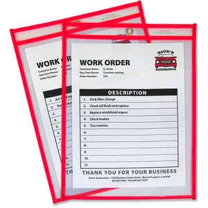 C-Line Products, Inc 43914 Shop Ticket Holder, 9"x12", Metal Eyelet, Neon Red by C-Line