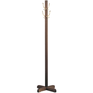 ACCO Brands Corporation 2013 Wood Costumer, Free Standing, 4 Hooks, 70" High, Walnut by Quartet