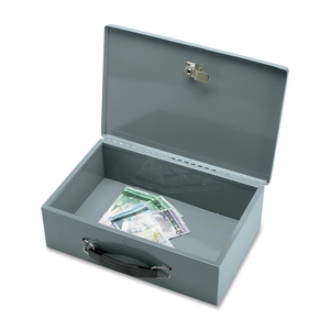 Sparco Products 15502 Security Chest,w/2 Keys,Steel,12-3/4"x8-1/4"x3-3/4",Gray by Sparco
