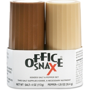 Office Snax 00057 Salt and Paper Shaker Set,Salt 4.0 oz.,Pepper 1.5 oz. by Office Snax