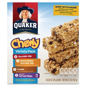 Quaker Oats 31188 Chewy Granola Bars, Variety Pack, 6.7oz., 8/BX, Assorted by Quaker Oats