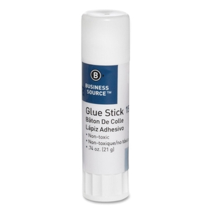 Business Source 15787 Glue Stick, Permanent, Acid-free, .74 oz., Clear by Business Source