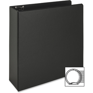 Business Source 09978 Round Ring Binder, 3" Capacity, 11"x8-1/2", Black by Business Source