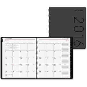ACCO Brands Corporation 70260X05 Desk Monthly Appt Book, Textured, 2PPM, 9"x11", Black by At-A-Glance