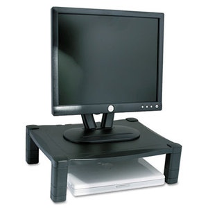 Single Level Height-Adjustable Stand, 17 x 13 1/4 x 3 to 6 1/2, Black by KANTEK INC.