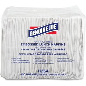 Genuine Joe 11254 Luncheon Napkins,1-Ply,13"x11-1/4",400Sh/PK,2400/CT,WE by Genuine Joe