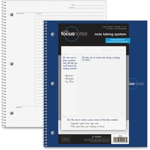 Note-Taking System Notebk, Wire, 20 lb, 11"x9", 100Shts, WE by TOPS