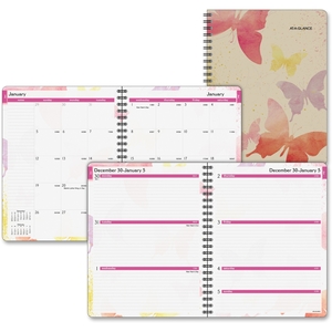 ACCO Brands Corporation 791905G Wkly/Mthly Planner, Jan-Dec, 2PPM, 8-1/2"x11", Watercolors by Day Runner