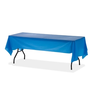 Genuine Joe 10325 Plastic Tablecover, 54"x108", 6/PK, Blue by Genuine Joe