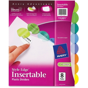 Avery 11201 Insertable Dividers,Printable,8-1/2"x11",8-Tabs/ST,Multi by Avery