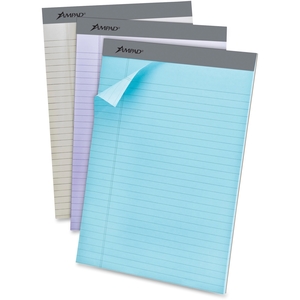 Tops Products 20602R Perforated Pads, Legal Ruled, 8-1/2"x11", 6/PK, AST Pastel by Ampad