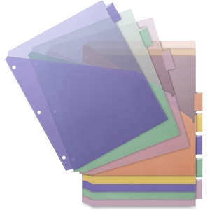 Business Source 32373 Poly Index Dividers, Double Pocket, 8-Tab, 8-1/2"x11", Multi by Business Source