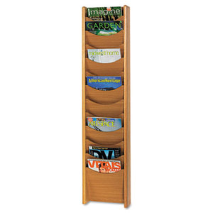 Safco Products 4331MO Solid Wood Wall-Mount Literature Display Rack, 11-1/4 x 3-3/4 x 48, Medium Oak by SAFCO PRODUCTS