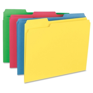 Business Source 16517 File Folders, HvyWeight, Ltr, 1/3Cut, 14pt, 50/BX, Assorted by Business Source