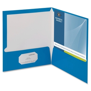 Business Source 44423 Two Pocket Folder, Ltr, 2-Pkts, 100 Shts, 25/BX, BE by Business Source